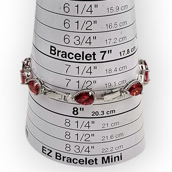 Fiery Orange Gemstone Bracelet Ankelet in Sterling Silver – 925 – Adjustable - Picture 9 of 11